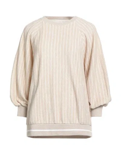 Eleventy Woman Sweater Beige Size L Cotton, Polyamide, Polyester In Neutral