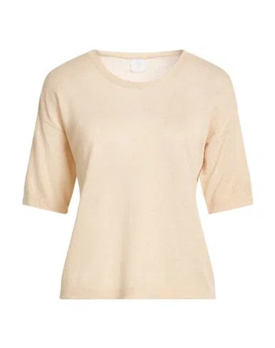 Eleventy Woman Sweater Beige Size S Viscose, Polyester In Neutral