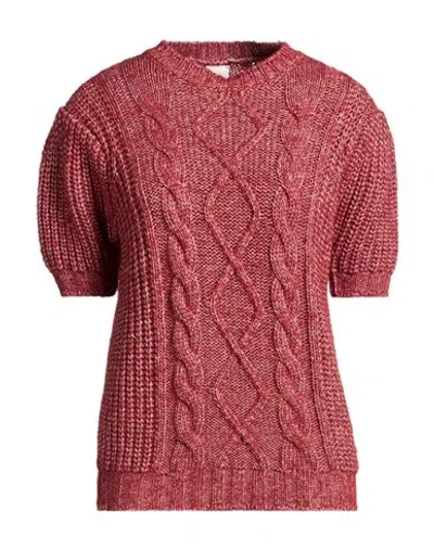 Eleventy Woman Sweater Brick Size M Alpaca Wool, Cotton In Red