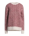 Eleventy Woman Sweater Burgundy Size M Cashmere, Alpaca Wool, Silk In Red