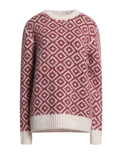 Eleventy Woman Sweater Burgundy Size M Cashmere, Alpaca Wool, Silk In Red