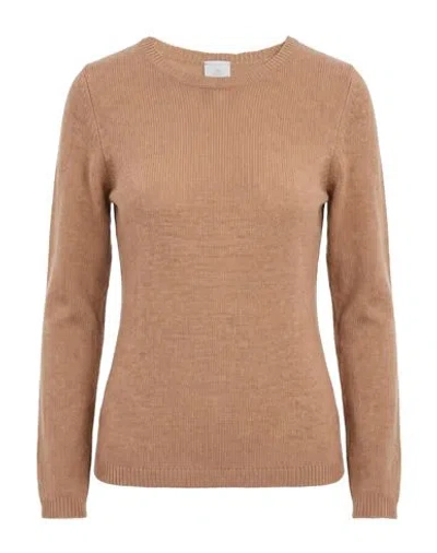 Eleventy Woman Sweater Camel Size L Cashmere In Beige