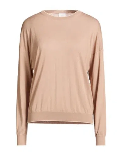 Eleventy Woman Sweater Camel Size L Wool In Brown