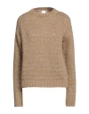 Eleventy Woman Sweater Camel Size M Viscose, Alpaca Wool, Wool, Polyester In Beige