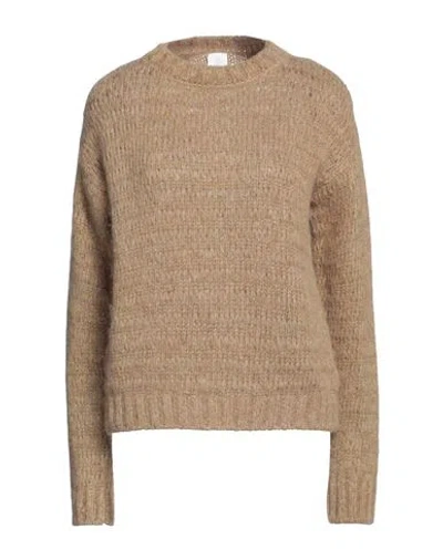 Eleventy Woman Sweater Camel Size M Viscose, Alpaca Wool, Wool, Polyester In Beige