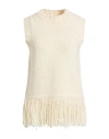 Eleventy Woman Sweater Ivory Size M Wool, Cashmere, Polyamide In White