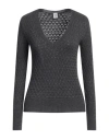 Eleventy Woman Sweater Lead Size M Wool In Grey