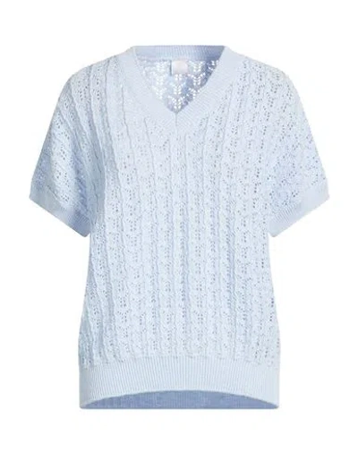 Eleventy Woman Sweater Light Blue Size L Cotton, Linen, Polyester