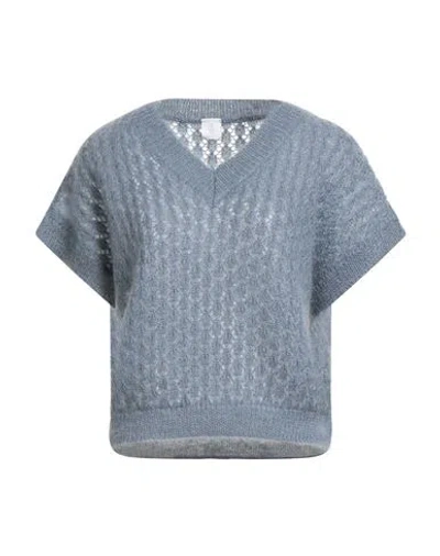 Eleventy Woman Sweater Light Blue Size L Mohair Wool, Silk