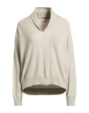 Eleventy Woman Sweater Light Grey Size Xxl Cotton In Neutral