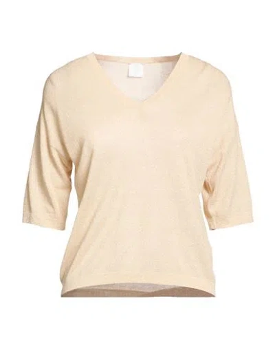 Eleventy Woman Sweater Sand Size S Viscose, Polyester In Brown