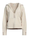 Eleventy Woman Sweatshirt Beige Size Xs Viscose, Polyamide, Elastane, Polyester In Neutral