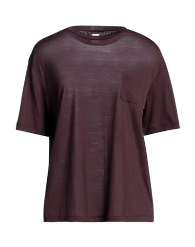 Eleventy Woman T-shirt Deep Purple Size M Elastane, Wool
