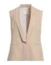 Eleventy Woman Tailored Vest Beige Size 4 Wool, Elastane In Brown