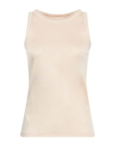 Eleventy Woman Tank Top Beige Size S Lyocell, Cotton In Brown