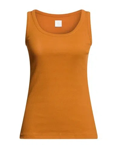 Eleventy Woman Tank Top Camel Size S Cotton In Brown