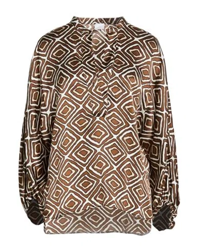Eleventy Woman Top Brown Size 4 Silk