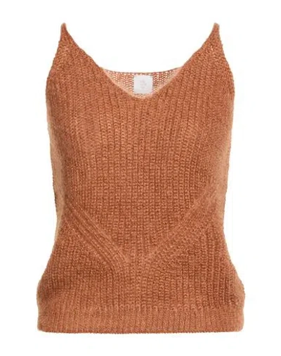 Eleventy Woman Top Brown Size S Mohair Wool, Silk