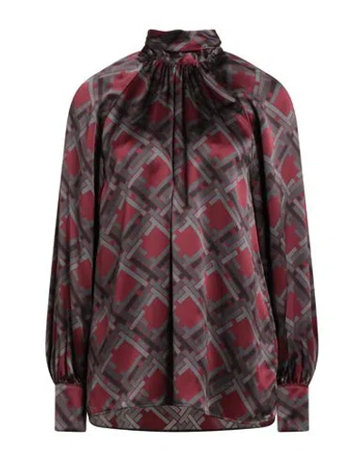 Eleventy Woman Top Burgundy Size 2 Silk In Red