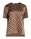 Eleventy Woman Top Camel Size 2 Silk In Brown