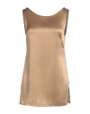 Eleventy Woman Top Camel Size 6 Silk In Beige
