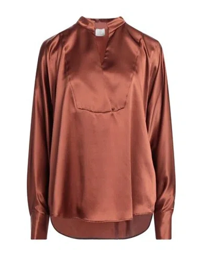 Eleventy Woman Top Copper Size 2 Silk In Orange