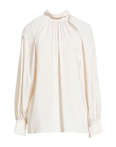 Eleventy Woman Top Cream Size 10 Acetate, Silk In White
