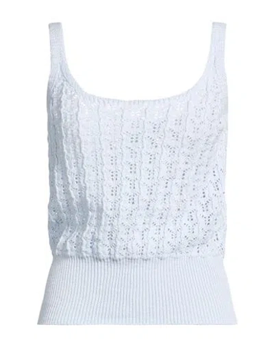 Eleventy Woman Top Light Blue Size S Cotton, Linen, Polyester In White