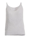 Eleventy Woman Top Light Grey Size L Mohair Wool, Silk In Gray