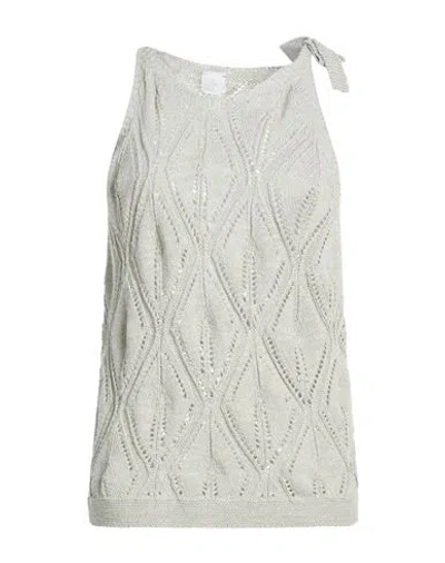 Eleventy Woman Top Light Grey Size S Cotton, Linen, Polyester In Gray