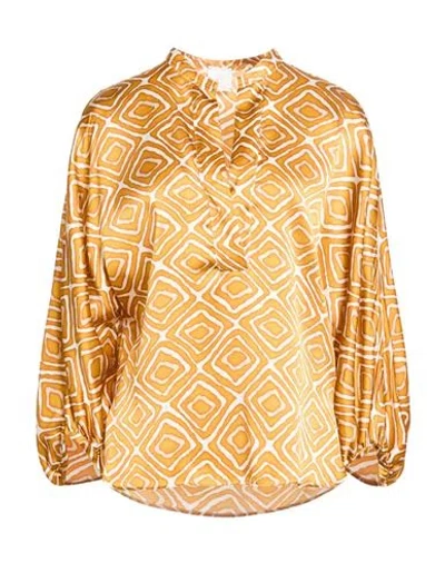 Eleventy Woman Top Marigold Size 6 Silk In Brown