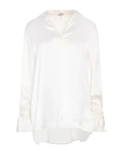 Eleventy Woman Top Off White Size 2 Silk In Multi