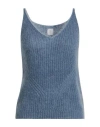 Eleventy Woman Top Slate Blue Size M Mohair Wool, Silk