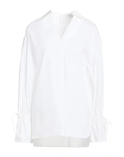 Eleventy Woman Top White Size 6 Cotton, Polyamide, Elastane