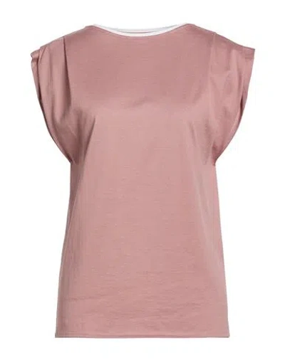 Eleventy Woman T-shirt Antique Rose Size L Cotton In Pink