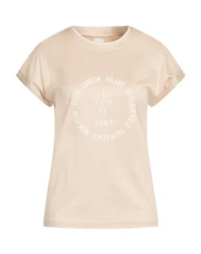 Eleventy Woman T-shirt Beige Size S Lyocell, Cotton In Neutral