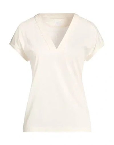 Eleventy Woman T-shirt Ivory Size S Lyocell, Cotton In Neutral