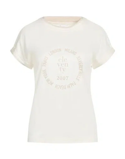 Eleventy Woman T-shirt Ivory Size S Lyocell, Cotton In Neutral