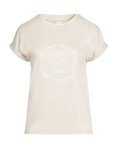 Eleventy Woman T-shirt Off White Size S Lyocell, Cotton In Neutral