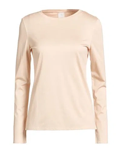 Eleventy Woman T-shirt Sand Size S Lyocell, Cotton In Metallic