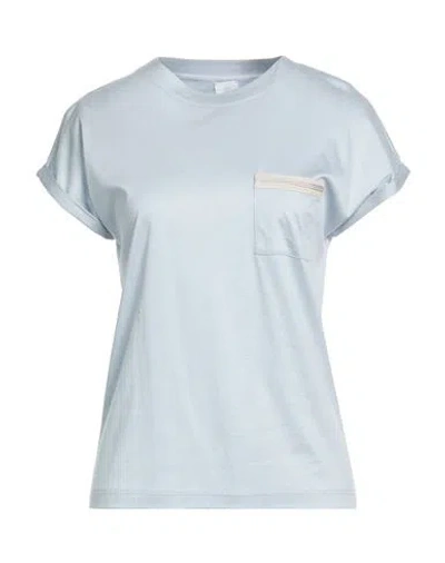Eleventy Woman T-shirt Sky Blue Size S Lyocell, Cotton