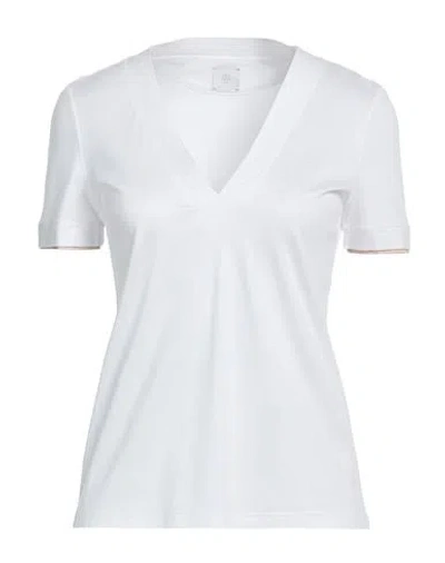 Eleventy Woman T-shirt White Size L Lyocell, Cotton