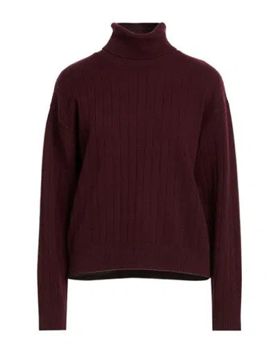 Eleventy Woman Turtleneck Burgundy Size L Wool, Cashmere, Polyamide In Red