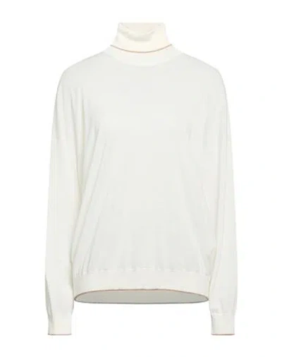 Eleventy Woman Turtleneck Cream Size L Wool In White