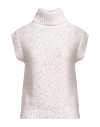 Eleventy Woman Turtleneck Ivory Size S Cotton, Mohair Wool, Silk, Metallic Fiber In White
