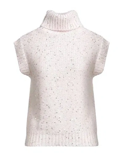 Eleventy Woman Turtleneck Ivory Size S Cotton, Mohair Wool, Silk, Metallic Fiber In White