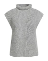 Eleventy Woman Turtleneck Light Grey Size M Alpaca Wool, Cotton In Gray