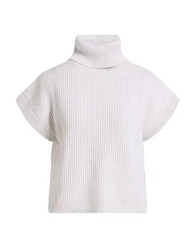 Eleventy Woman Turtleneck Light Grey Size M Wool, Viscose, Cashmere In White