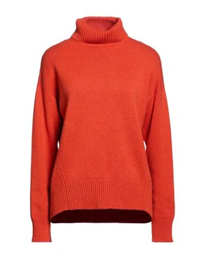 Eleventy Woman Turtleneck Rust Size Xxl Cashmere In Red