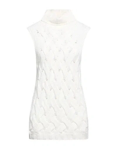 Eleventy Woman Turtleneck White Size S Wool, Viscose, Cashmere